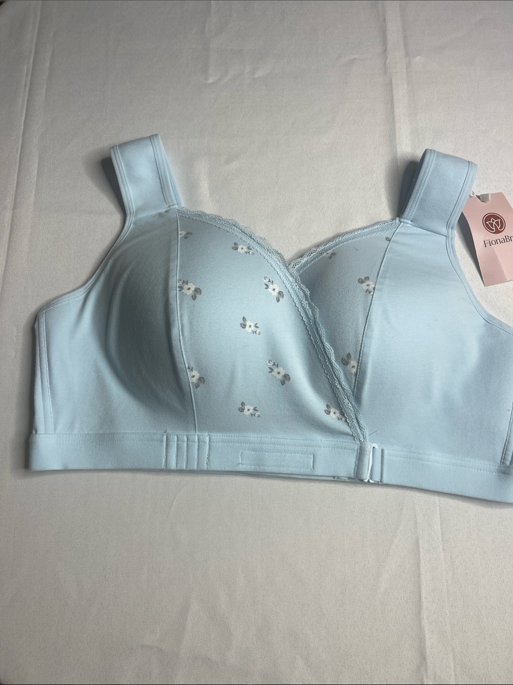 FionaBra- Light Blue Floral Soft-Cup Comfort Bra